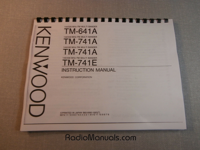 Kenwood TM-641A/741A Instruction Manual - Click Image to Close